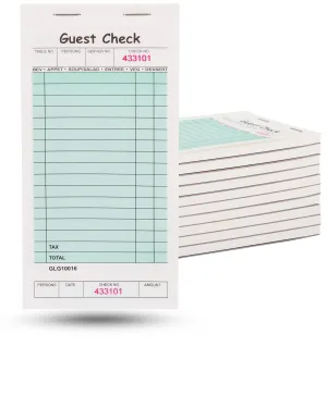 10-Pack Of 50 Page Guest Checks For Professional Restaurants  Guest Checks Books