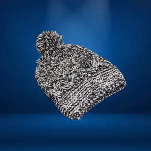 6337 Men's and Women's Skull Slouchy Winter Woolen Knitted Black Inside Fur Beanie Cap.