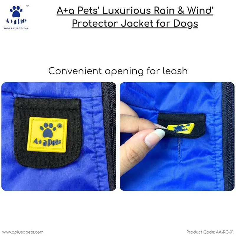 A a Pets' Luxurious Rain & Wind' Protector Jacket for Dogs - Blue