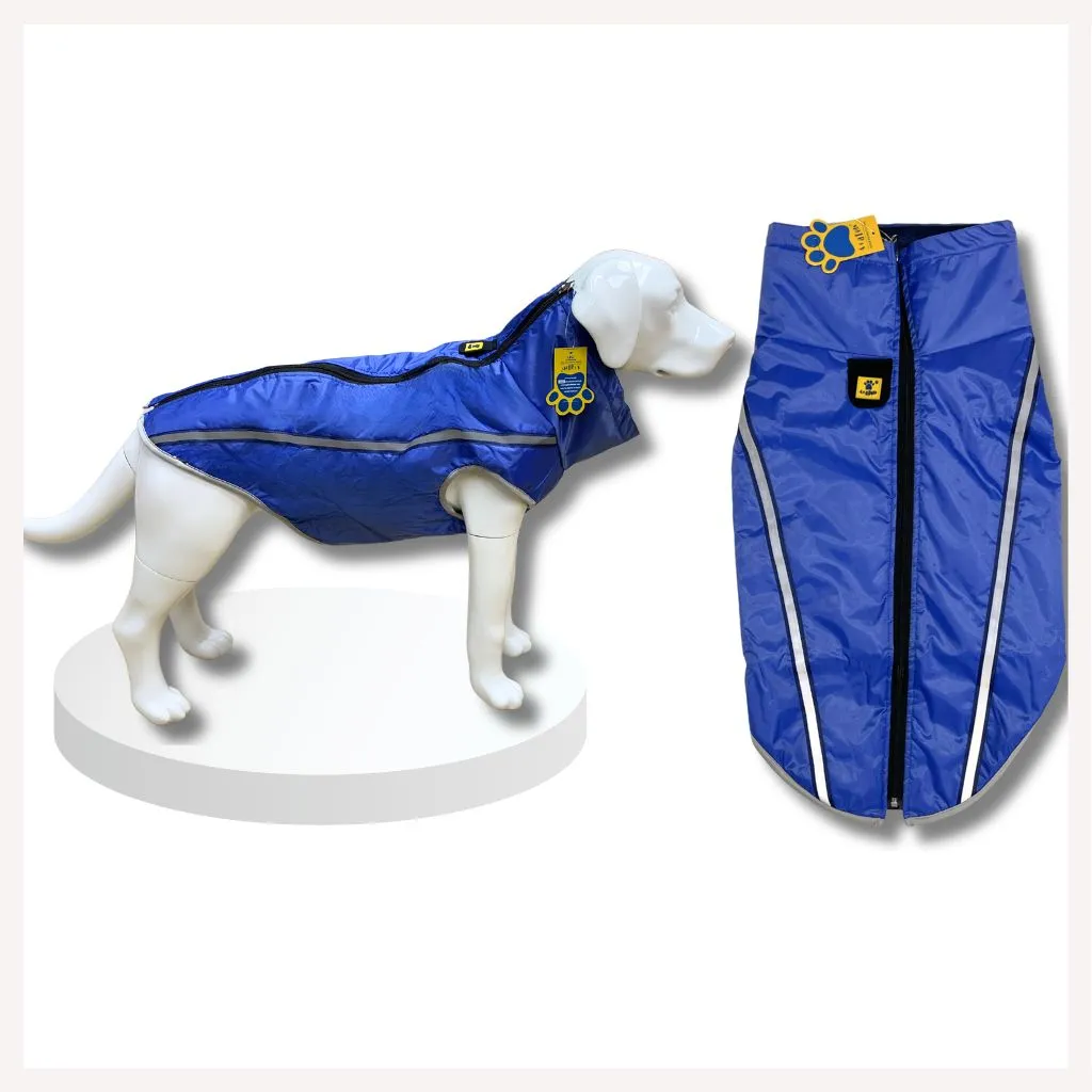 A a Pets' Luxurious Rain & Wind' Protector Jacket for Dogs - Blue