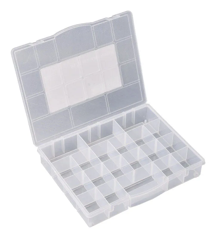 Ace 14-1/2 in. W X 2-11/16 in. H Storage Box Plastic 20 compartments Clear