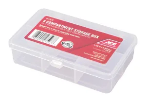 Ace 2-3/4 in. W X 1-1/4 in. H Tool Storage Bin Plastic 6 compartments Clear