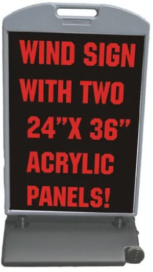 Acrylic Panel 26"x48" Sidewalk Curb Wind Sign II