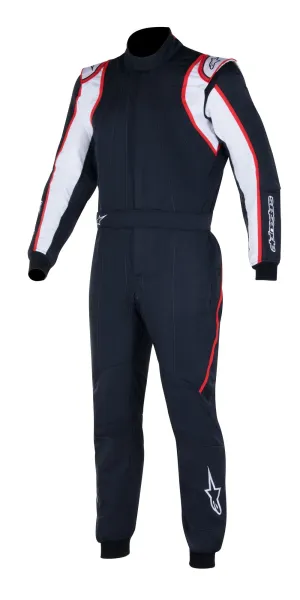 ALPINESTARS 3355020_123_48 GP RACE v2 Racing suit, FIA 8856-2018, black/white/red, Size 48