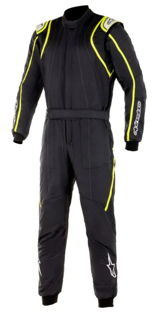 ALPINESTARS 3355020_155_50 GP RACE v2 Racing suit, FIA 8856-2018, black/fluo yellow, Size 50