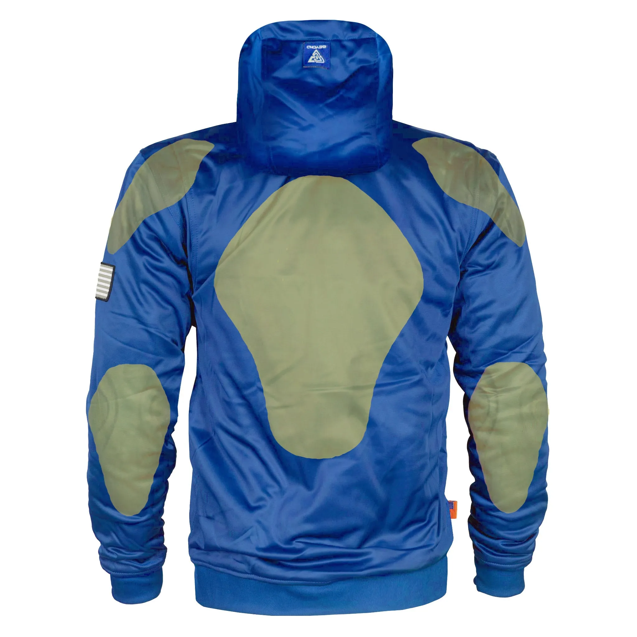 Blue Solid Ultra Protective Hoodie with Pads