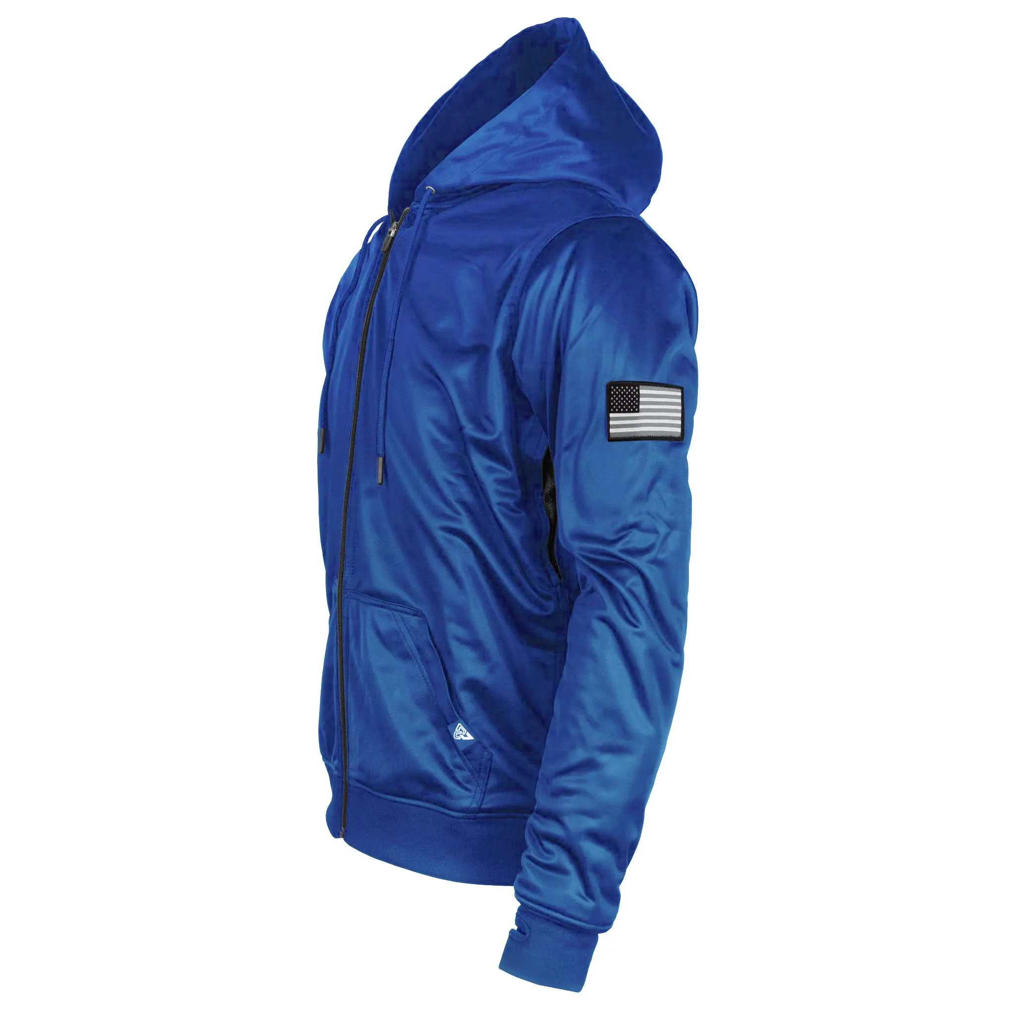 Blue Solid Ultra Protective Hoodie with Pads