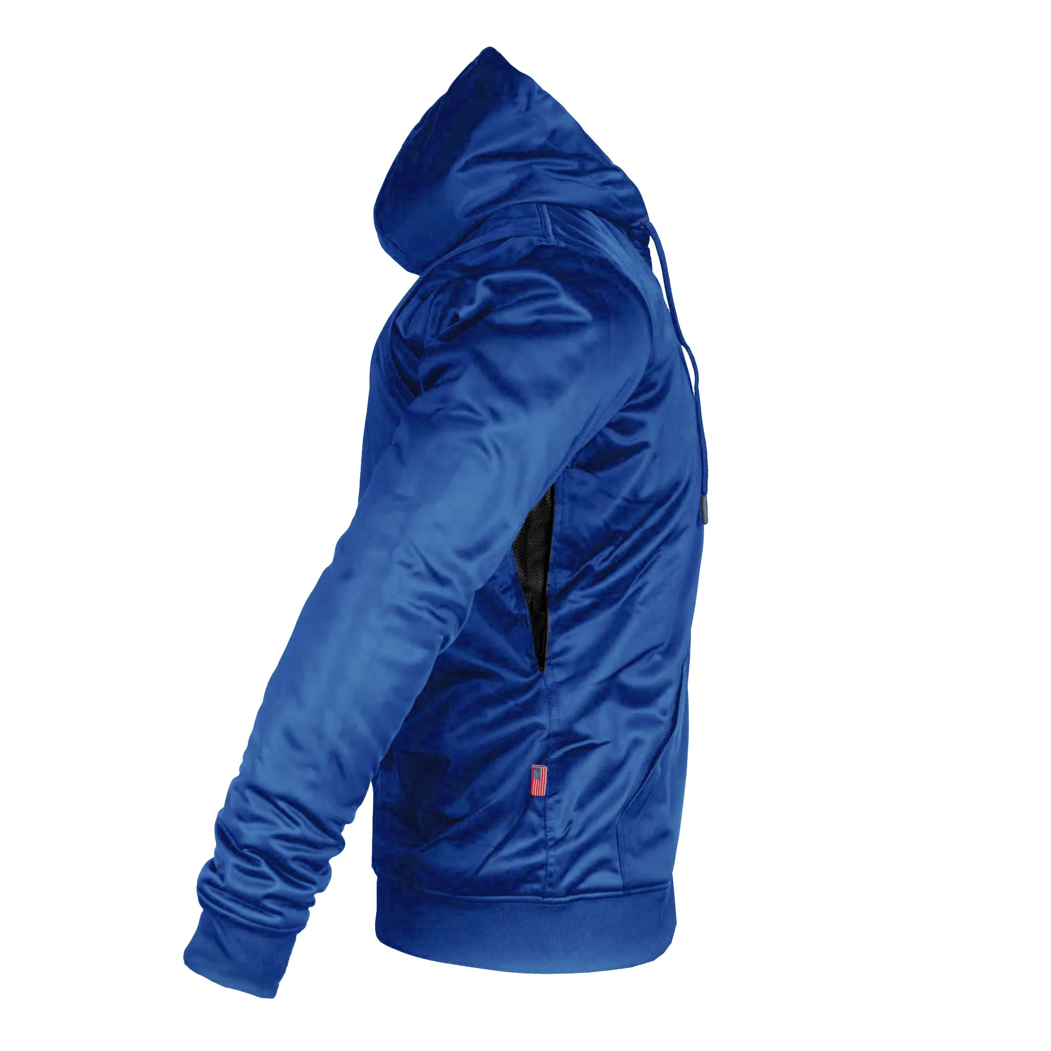 Blue Solid Ultra Protective Hoodie with Pads