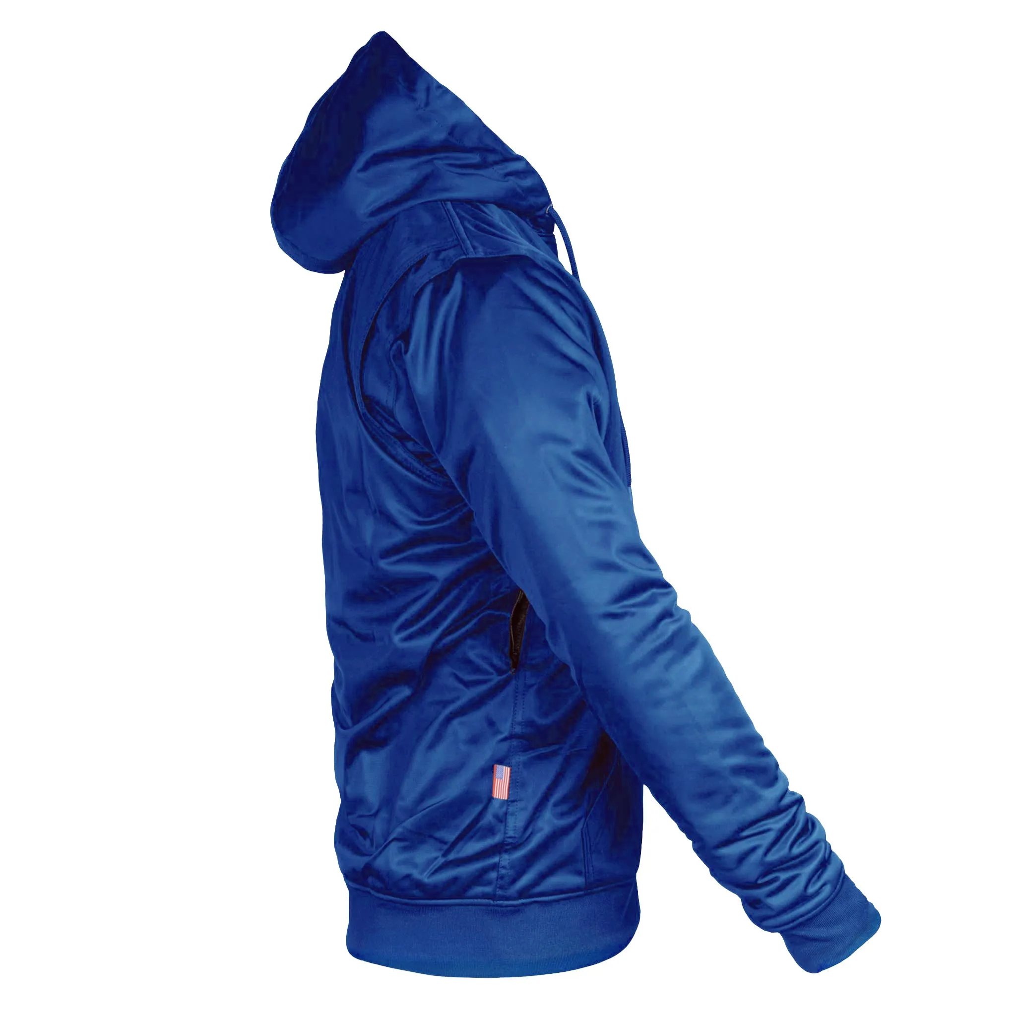 Blue Solid Ultra Protective Hoodie with Pads