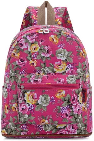 Bravo Floral Small (12 Inch) School Backpack - Floral Pink