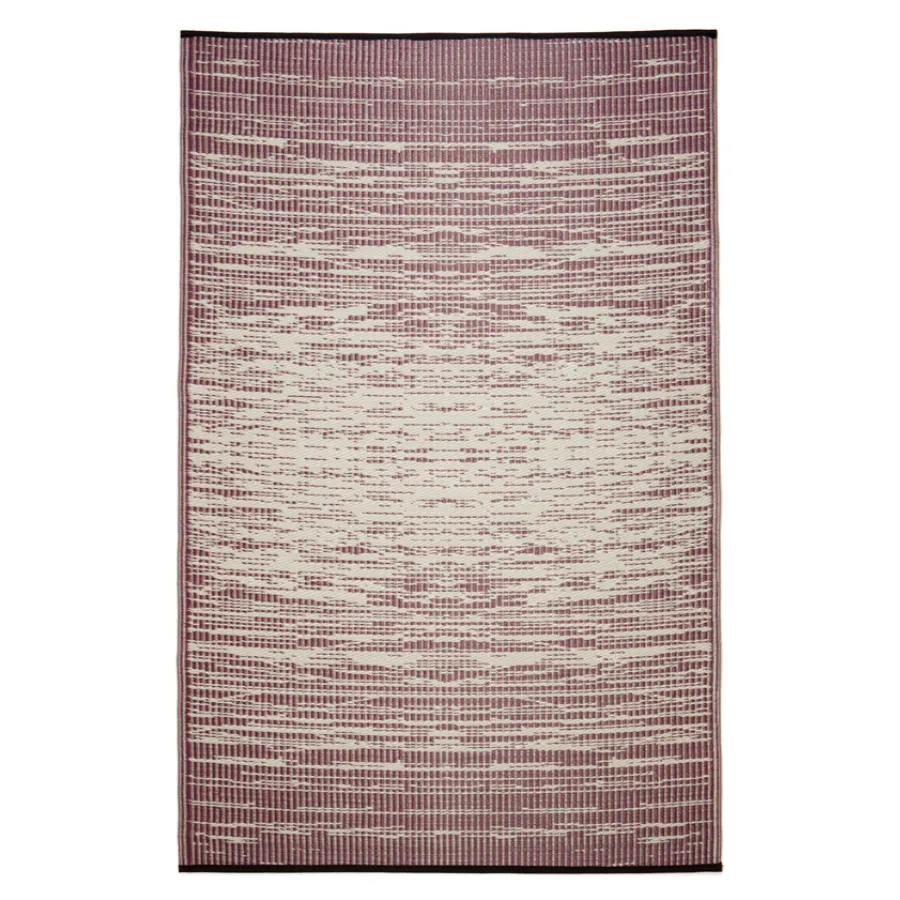 Brooklyn Wine and White Modern Large Outdoor Rug