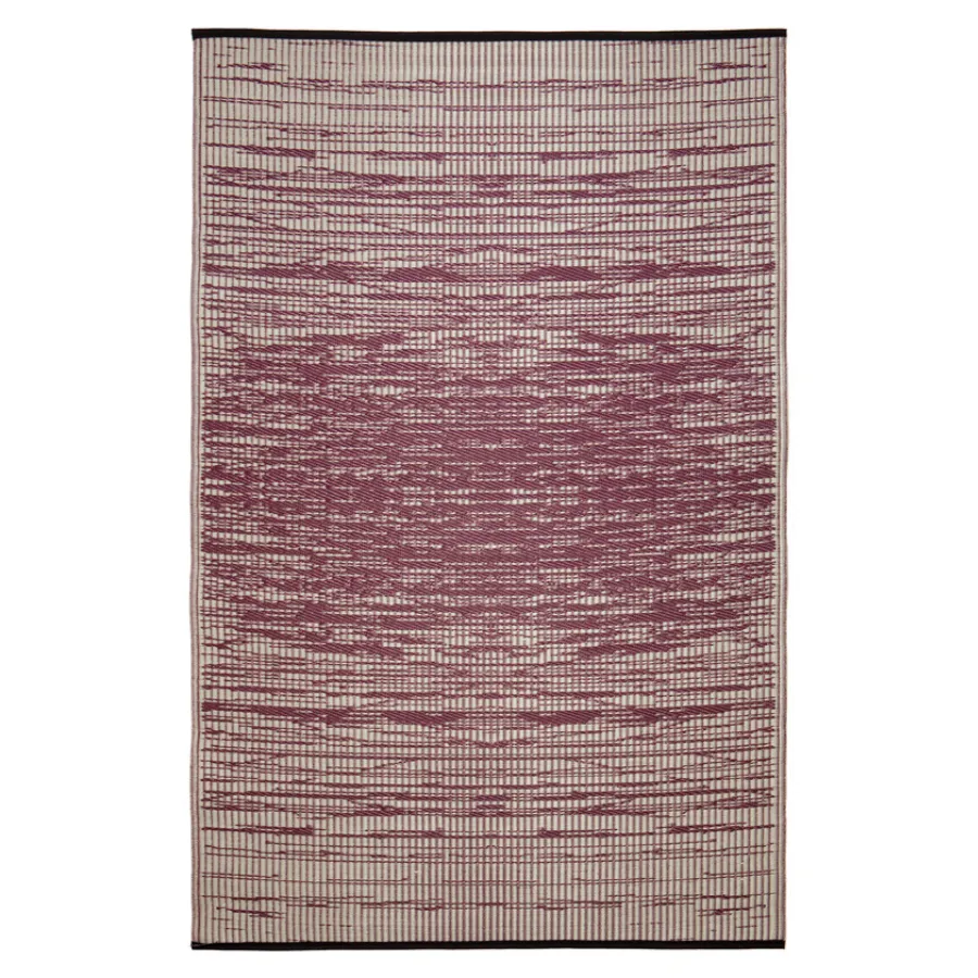 Brooklyn Wine and White Modern Large Outdoor Rug