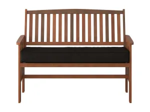 Brown Wood Bench with Back