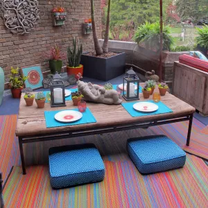 Cancun Multicolour Red Toned Melange Outdoor Large Rug