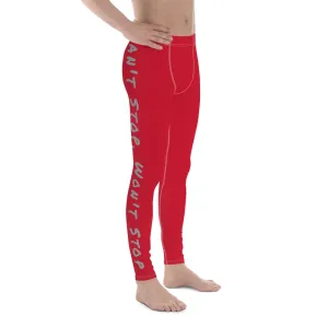 Can't Stop Men's Workout Leggings (Red)