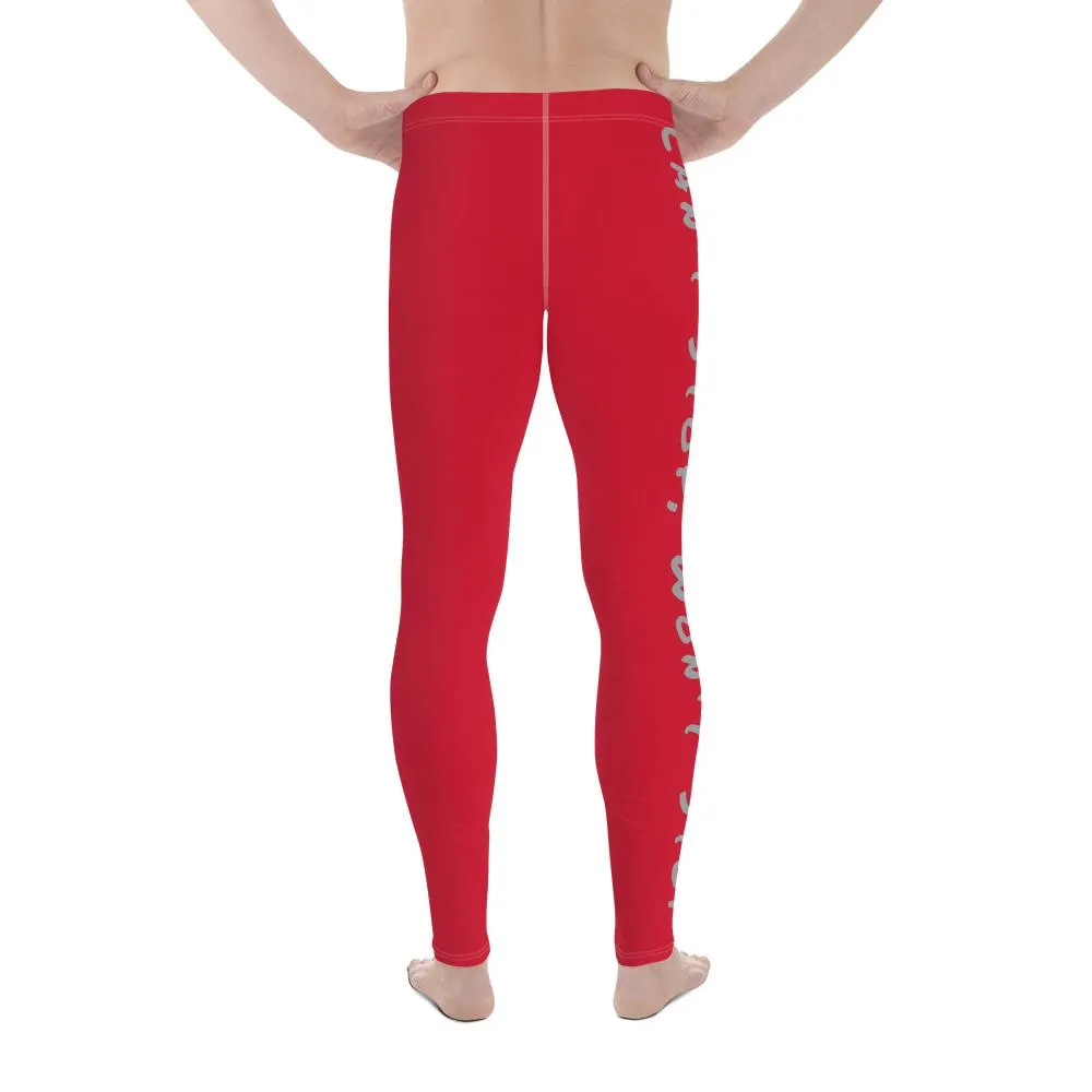 Can't Stop Men's Workout Leggings (Red)