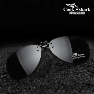 Cook Shark Polarized Men's Sunglasses Clip Driving Glasses Clip Driving Uv