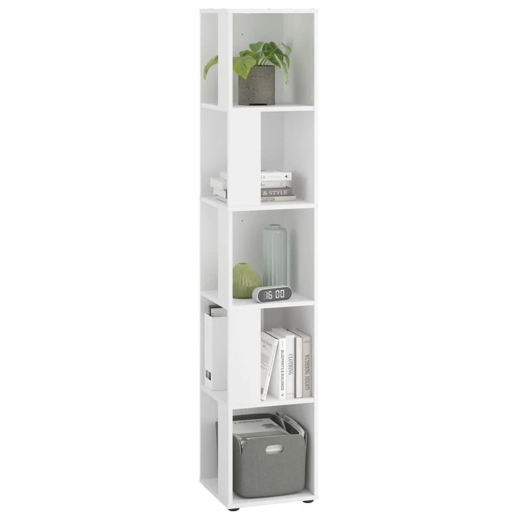 FMD Corner Shelf with 10 Side Compartments White