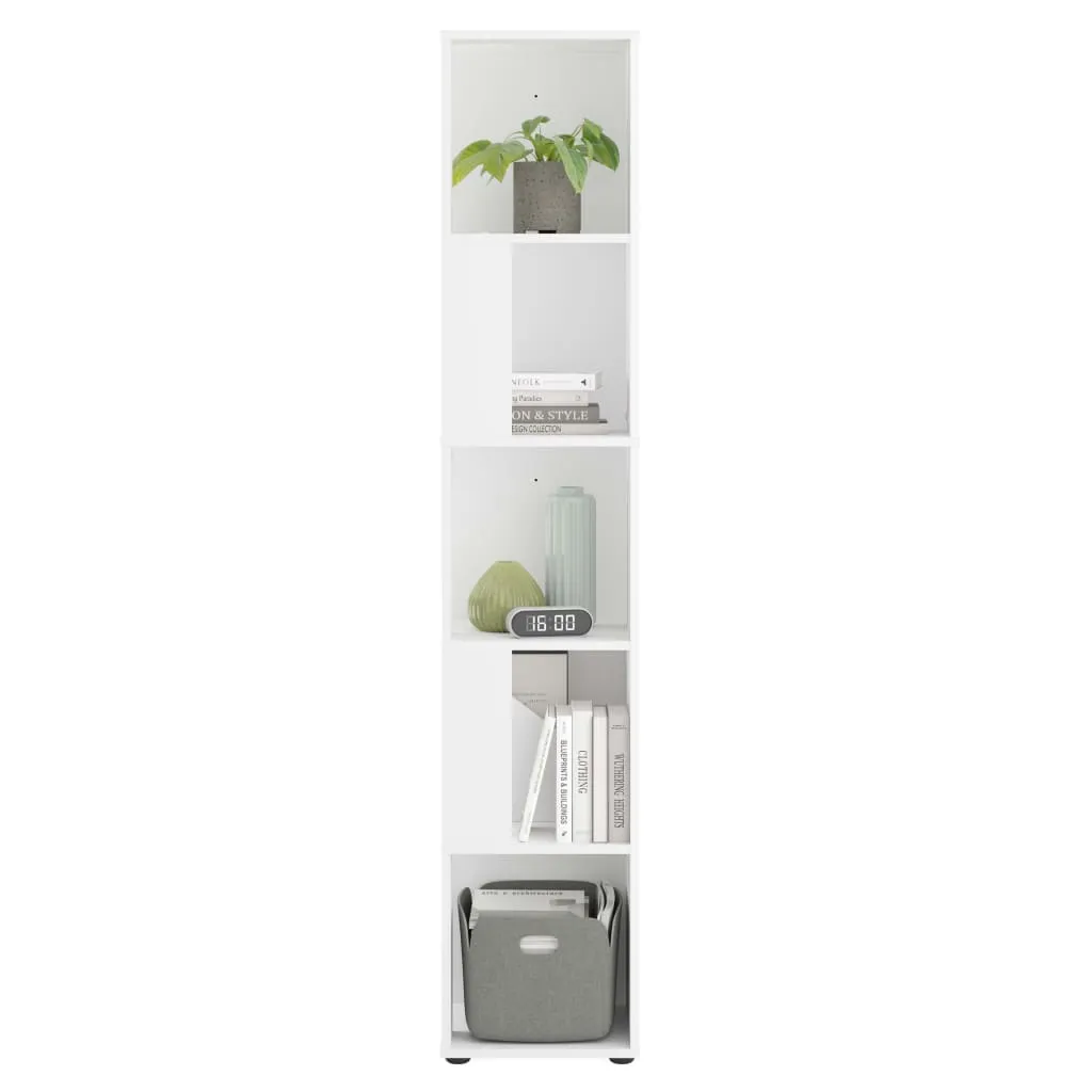 FMD Corner Shelf with 10 Side Compartments White