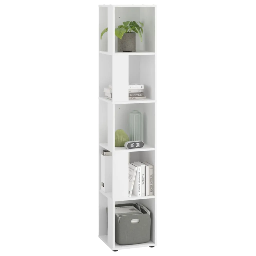 FMD Corner Shelf with 10 Side Compartments White