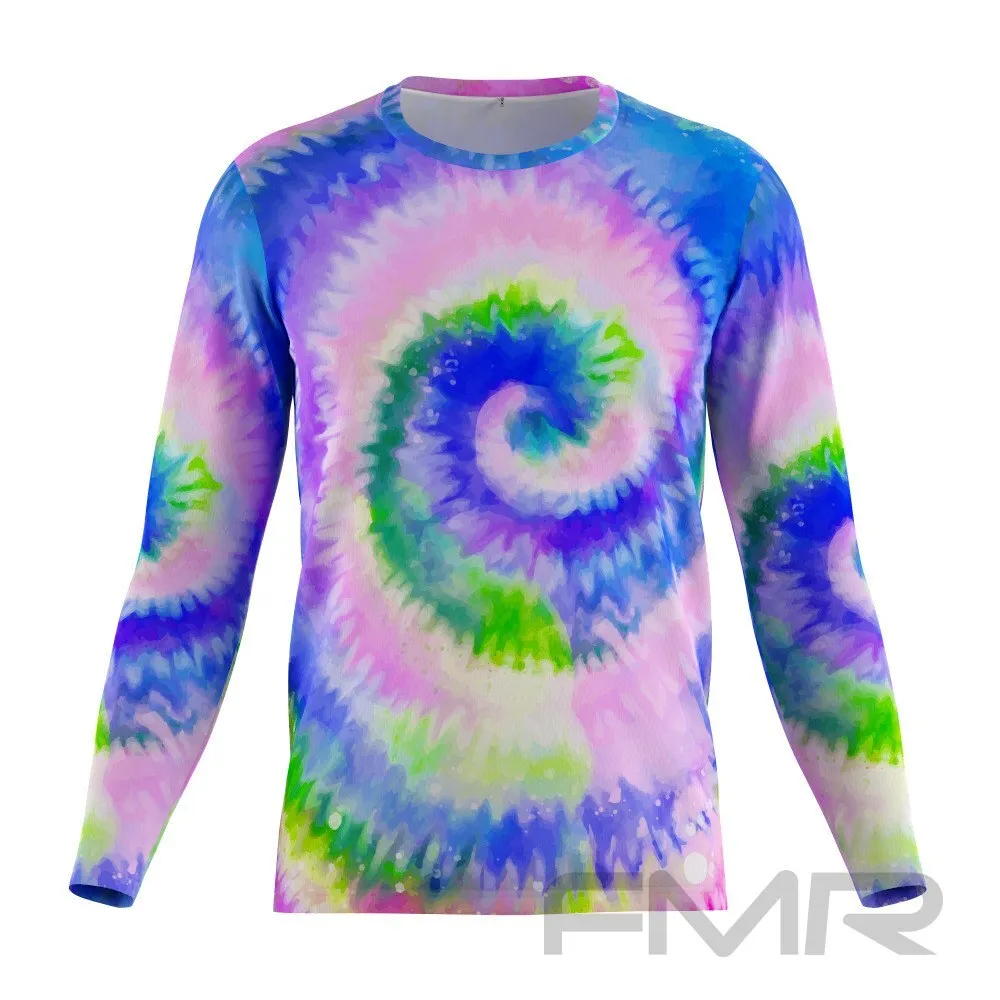 FMR Men's Blue Tie-Dye Long Sleeve Running Shirt