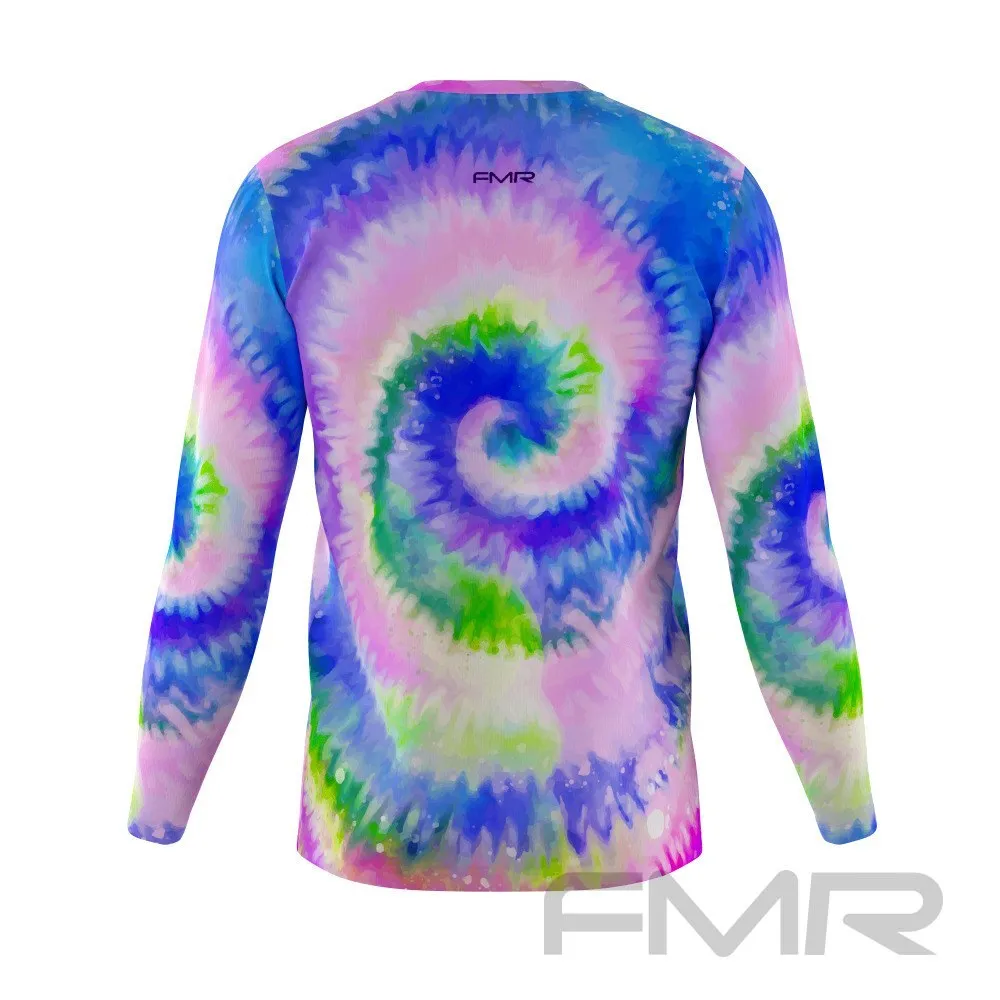 FMR Men's Blue Tie-Dye Long Sleeve Running Shirt