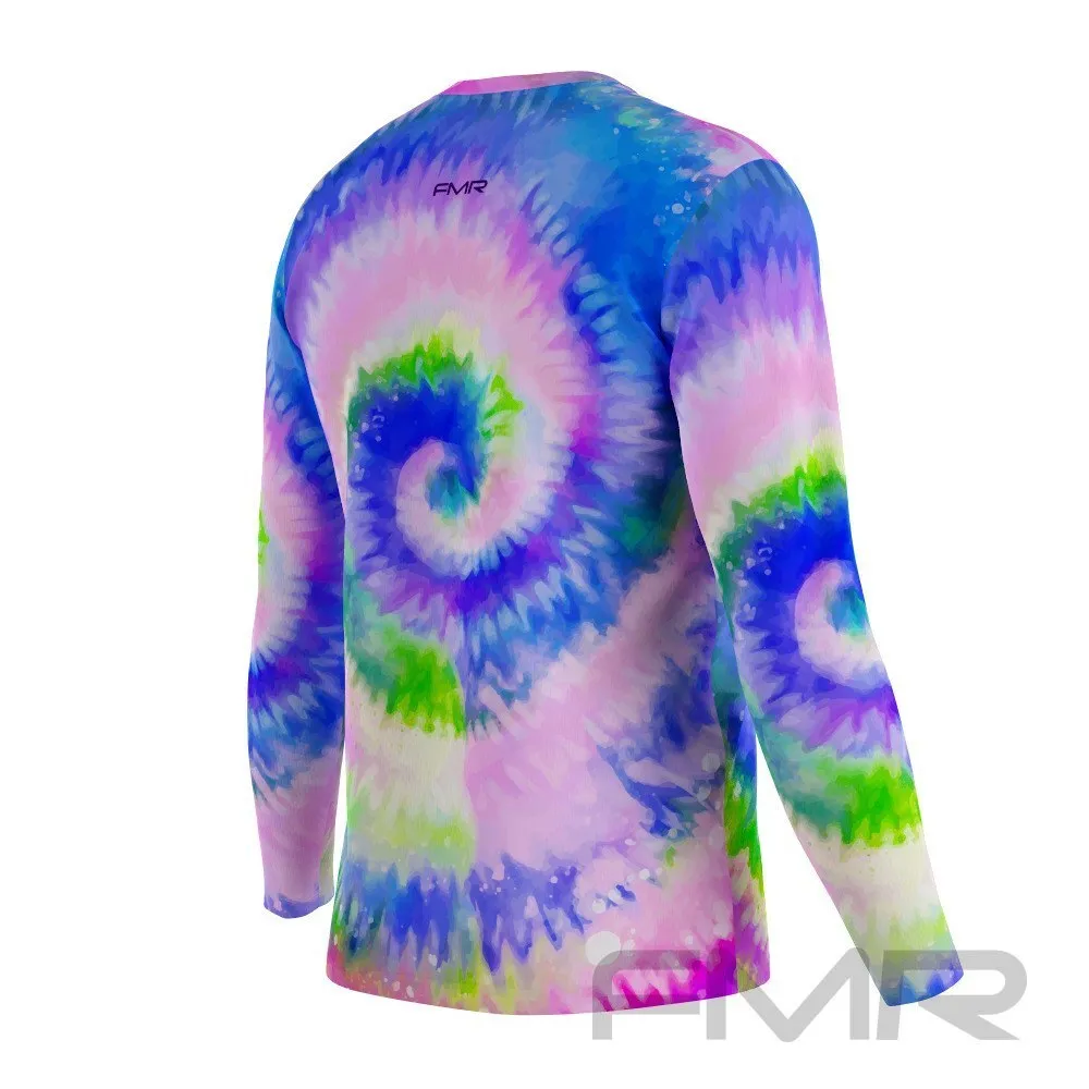 FMR Men's Blue Tie-Dye Long Sleeve Running Shirt