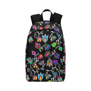 Indigenous Paisley Black Fabric Backpack for Adult