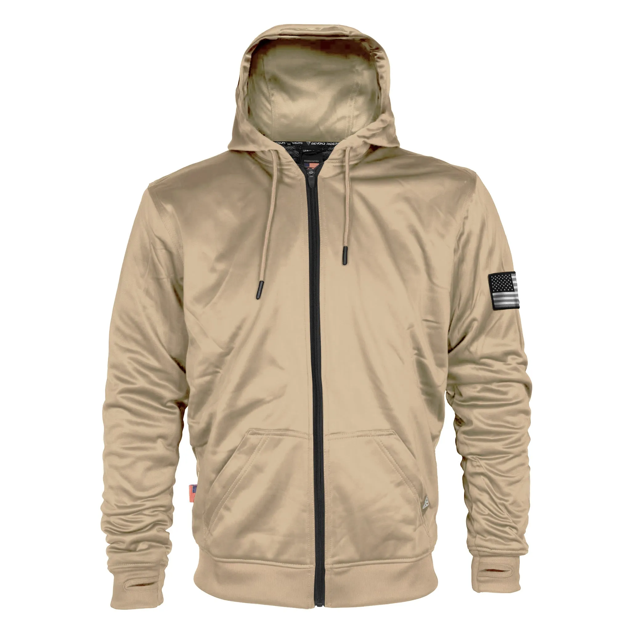 Khaki Solid Ultra Protective Hoodie with Pads