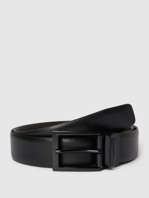 Leather belt with reversible JOOP! function, dark brown