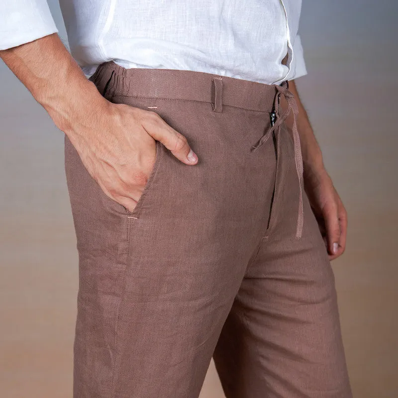 Linen Trouser Pants for Men | Coffee