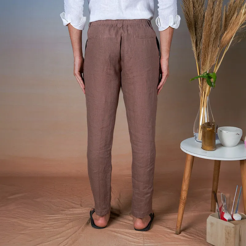 Linen Trouser Pants for Men | Coffee