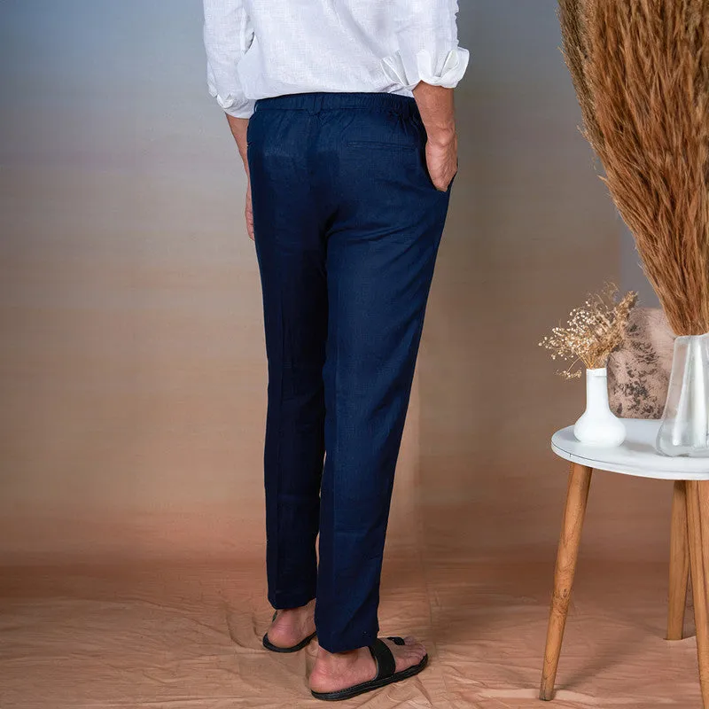 Linen Trouser Pants for Men | Navy Blue