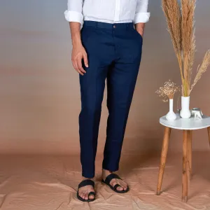 Linen Trouser Pants for Men | Navy Blue