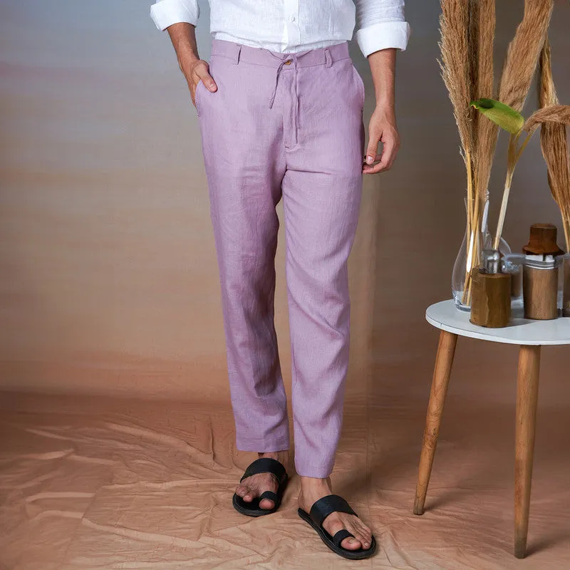 Linen Trouser Pants for Men | Purple