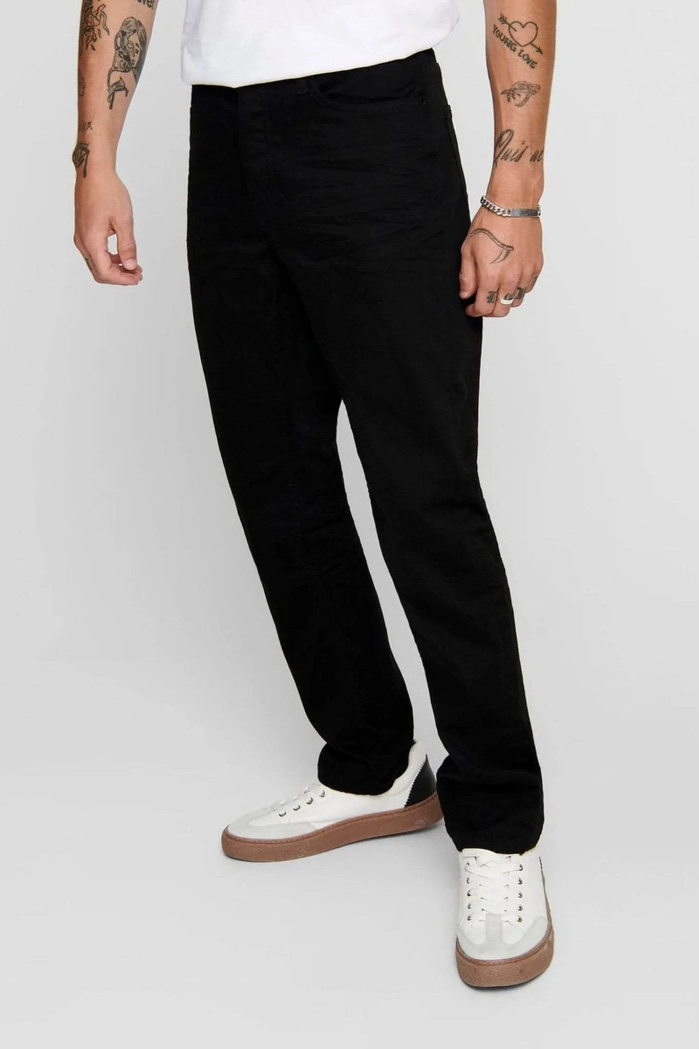 Mike Stretch Jeans - Black (Wide fit)