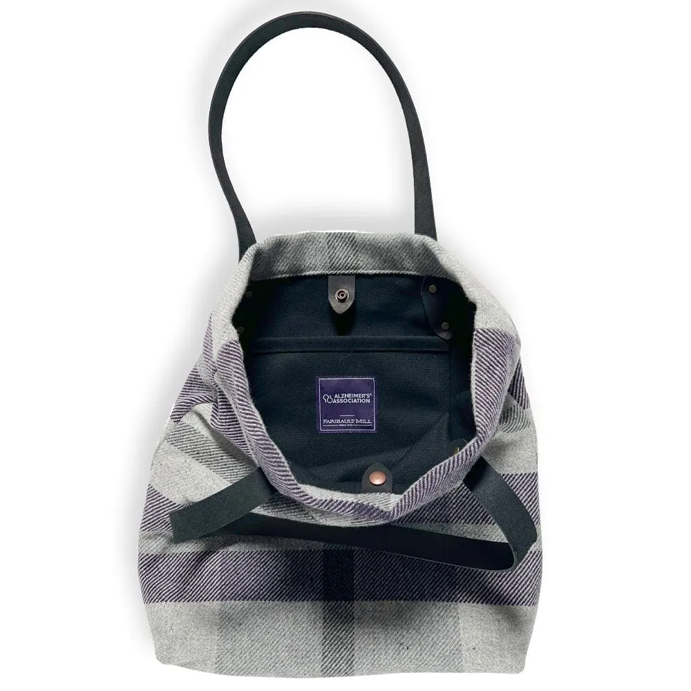 Northfield Plaid Alzheimer's Purple Market Tote