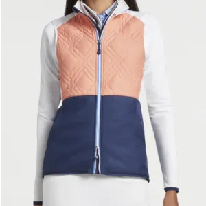 Peter Millar Lizzie Hybrid Vest - Coral/White/Navy