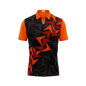 Polo Neck Printed Jersey Orange Design 35