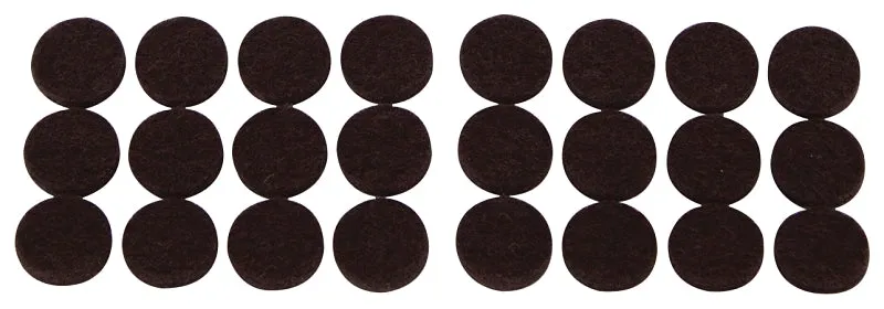 ProSource FE-50229-PS Furniture Pad, Felt Cloth, Brown, 1/2 in Dia, 5/64 in Thick, Round :CD 24: QUANTITY: 1