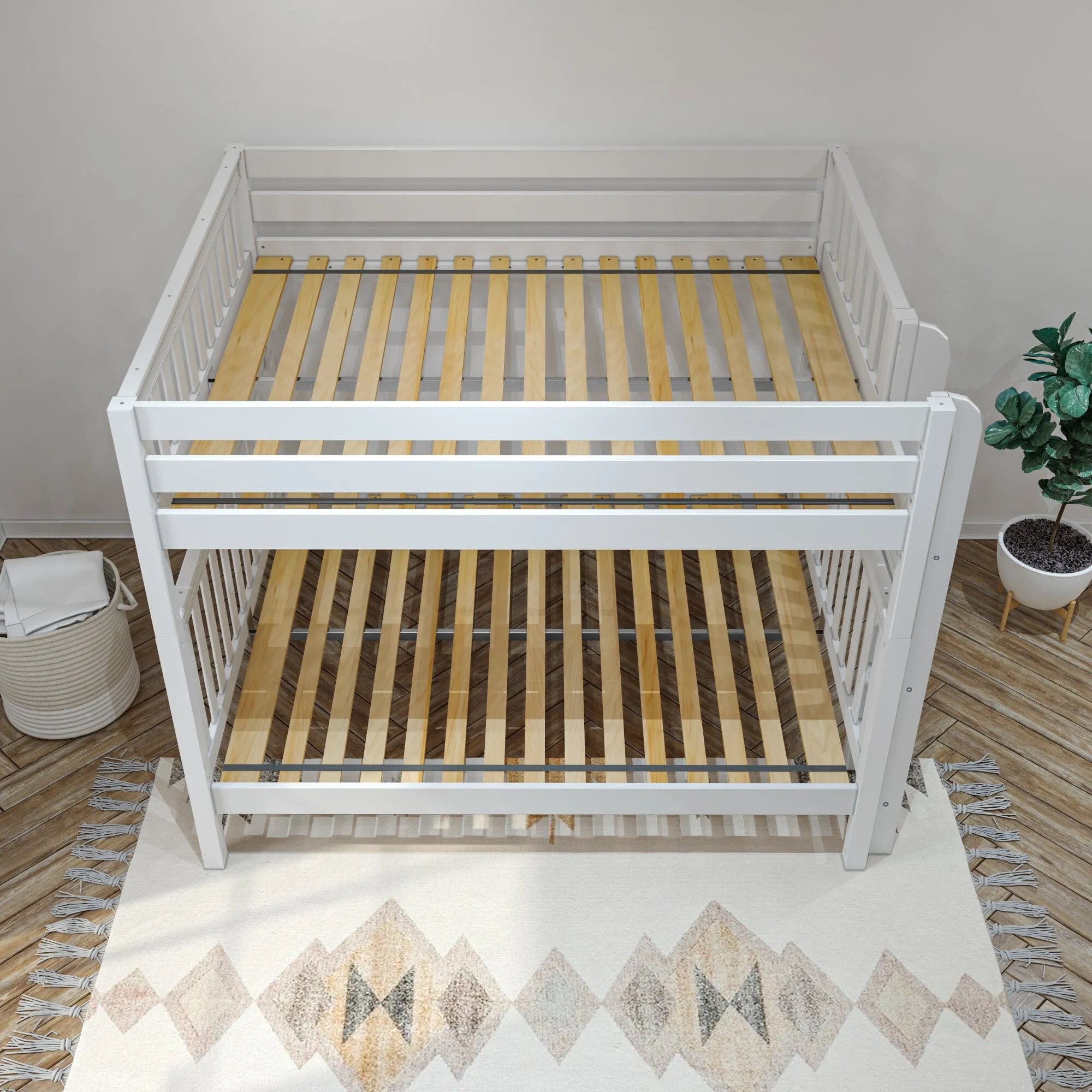 Queen High Bunk Bed with Straight Ladder on End