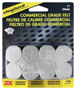 Shepherd Hardware 6708 Protective Pad, Felt, Beige, 1 in Dia, Round, 48/PK :CD48: QUANTITY: 1