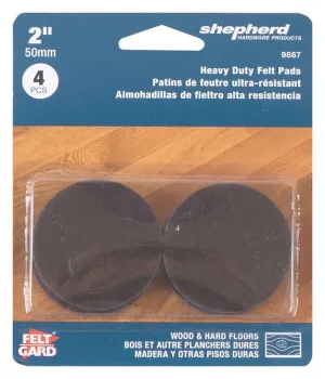 Shepherd Hardware 9867 Protective Pad, Felt, Brown, 2 in Dia :CD 4: QUANTITY: 1