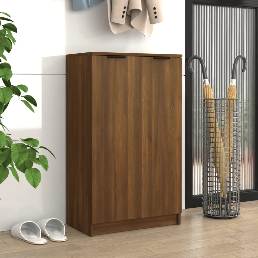 Shoe Cabinet Brown Oak 59x35x100 cm Engineered Wood