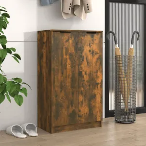 Shoe Cabinet Smoked Oak 59x35x100 cm Engineered Wood