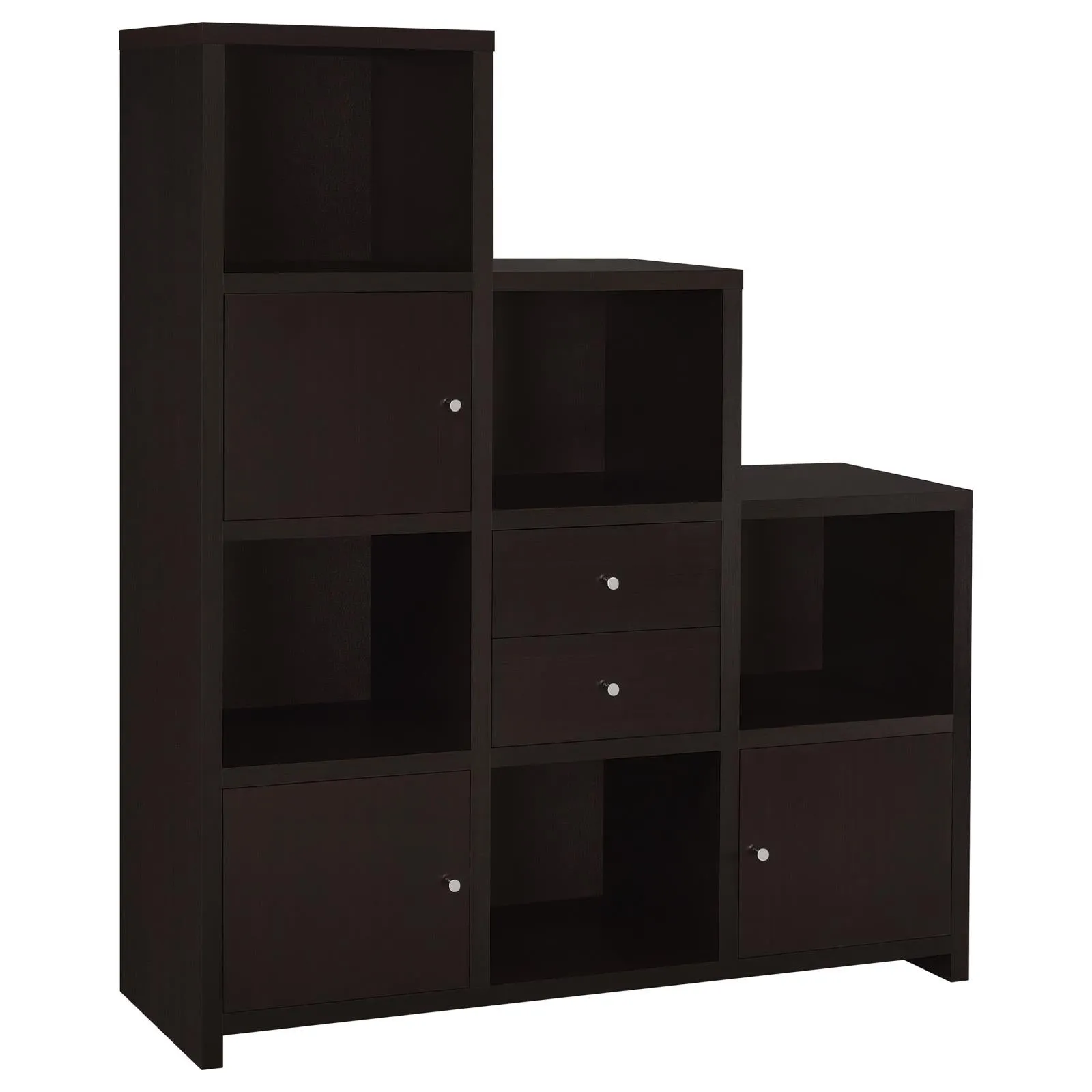 Spencer Bookcase with Cube Storage Compartments Cappuccino