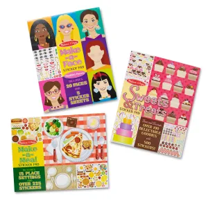 Sticker Pad 3-Pack: Sweets & Treats, Make-a-Face, Make-a-Meal