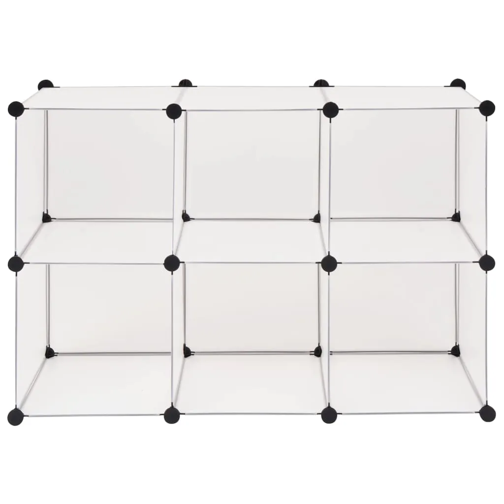 Storage Cube Organiser with 6 Compartments White