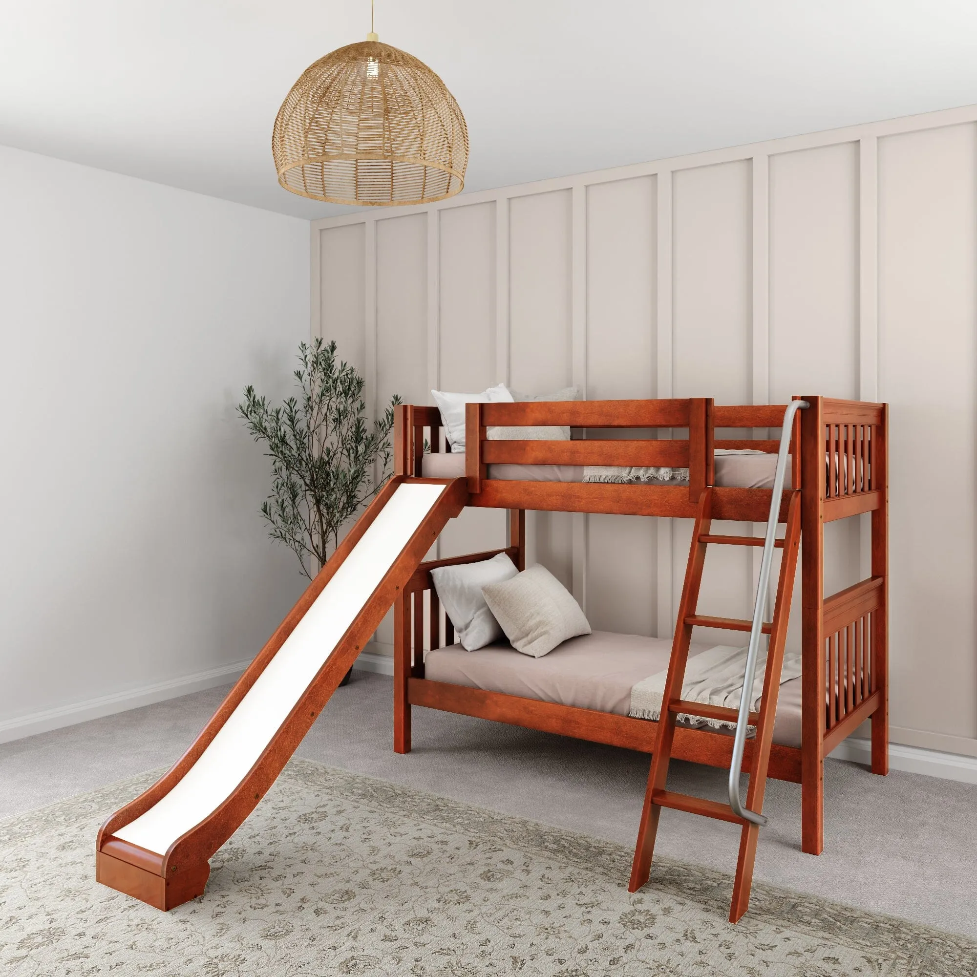 Twin Medium Bunk Bed with Ladder and Slide