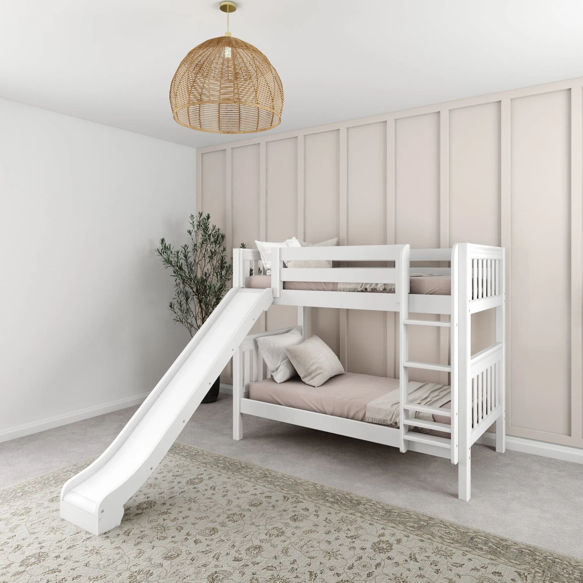 Twin Medium Bunk Bed with Ladder and Slide